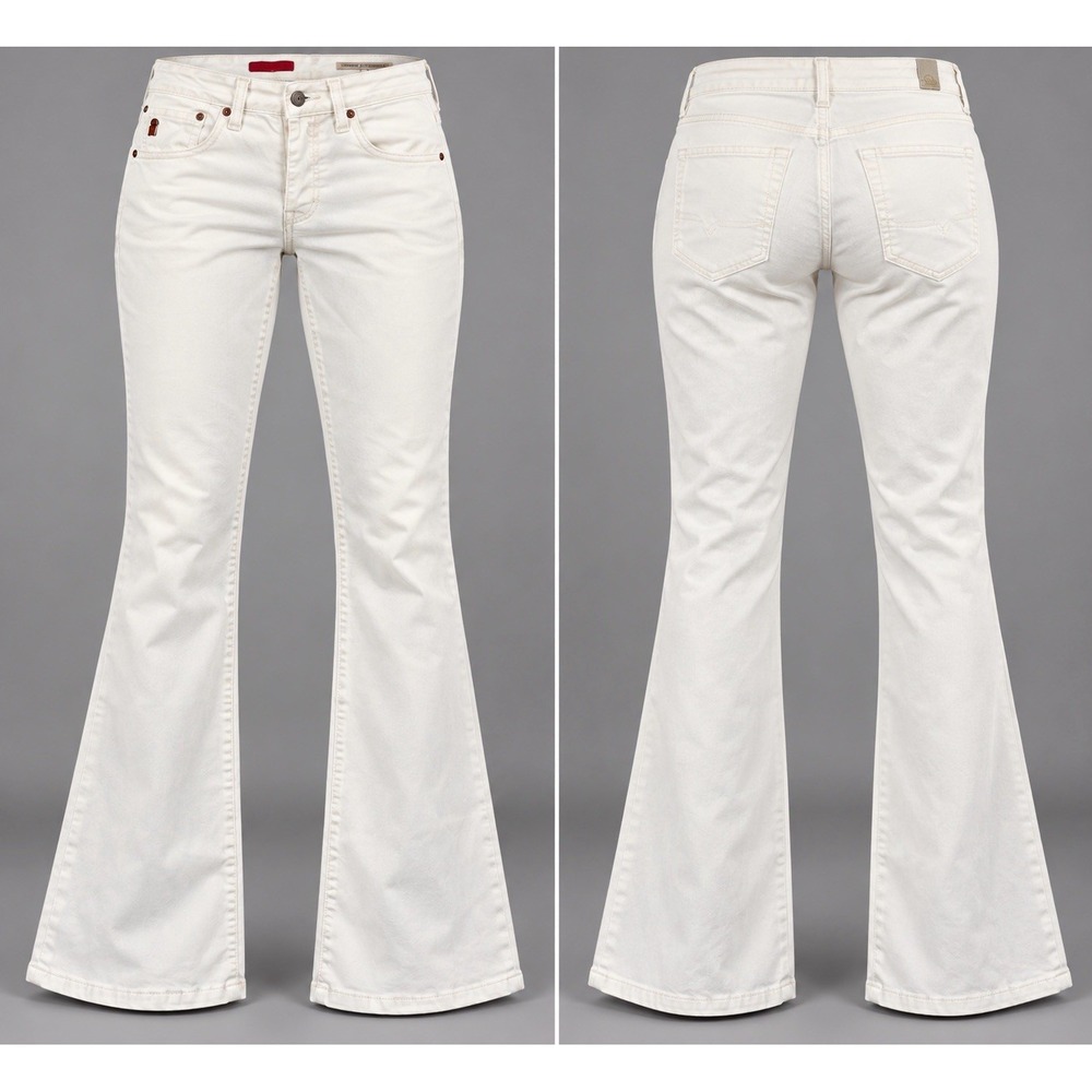AG Adriano Goldschmied "The Angel" Boot Cut Jeans Size 28Rx32 White Classic